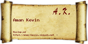 Aman Kevin névjegykártya